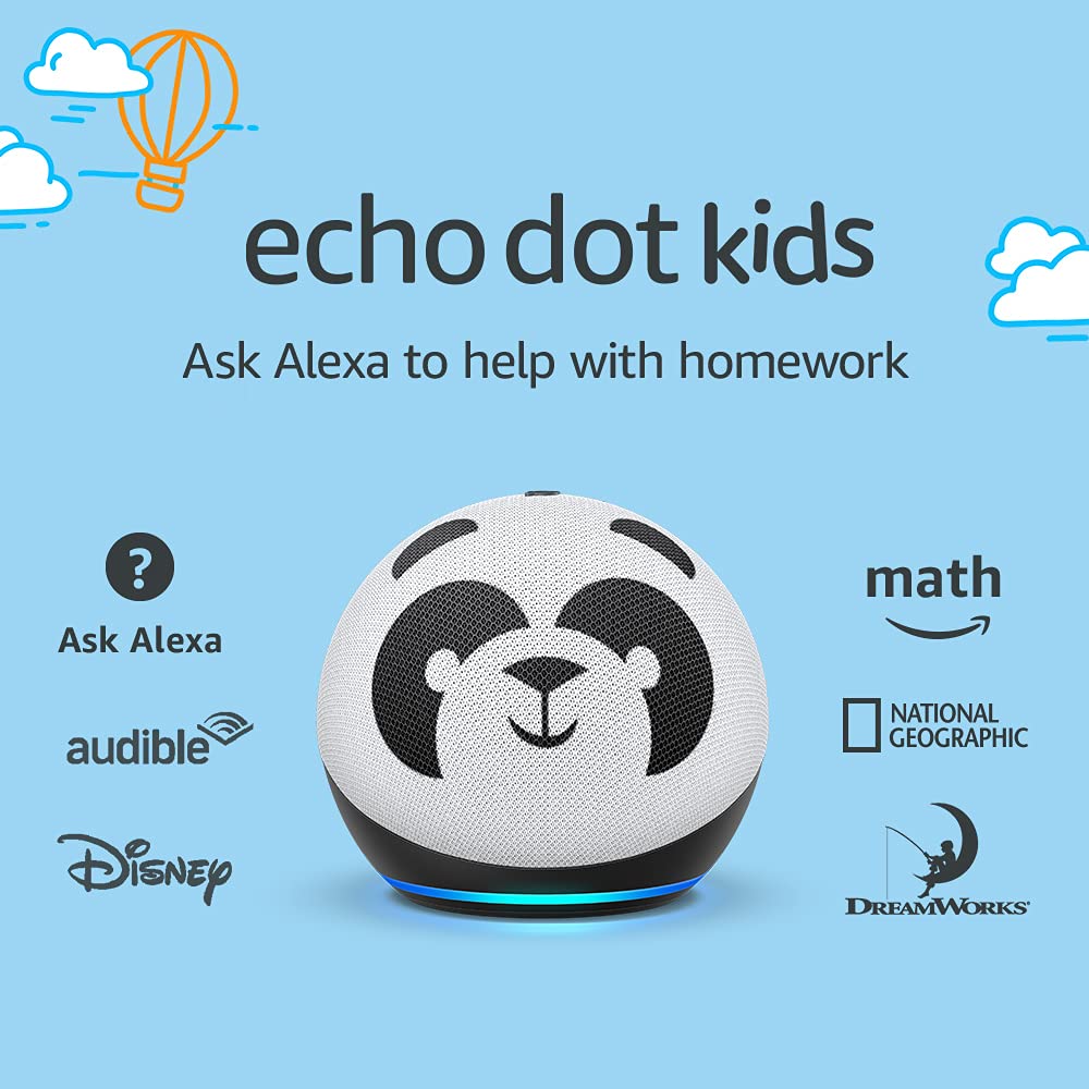 Echo Dot 4th Gen Kids com assistente virtual Alexa - panda 110V/240V